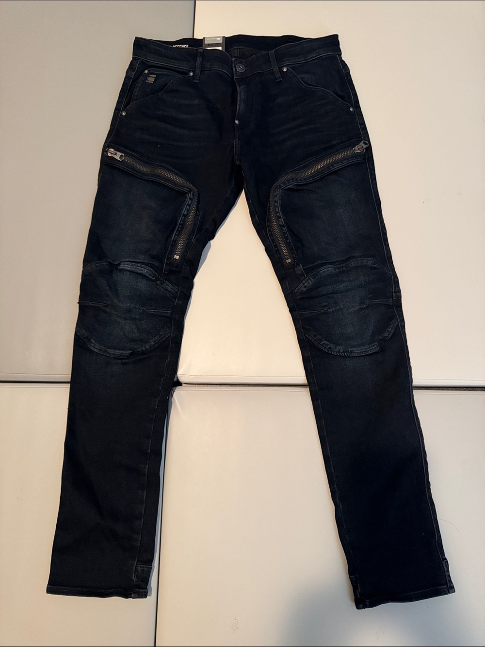 G-Star RAW Air Defence Zip Skinny Jeans Black Waist 34 Length 32